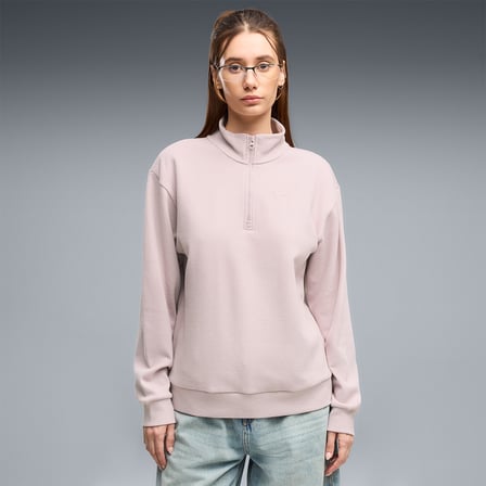 Puma Essentials Elevated Kadın Pembe Dik Yaka Sweatshirt