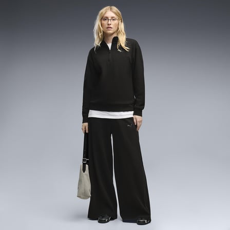 Class Wide Leg Kadın Siyah Günlük Stil Eşofman Altı 69401301