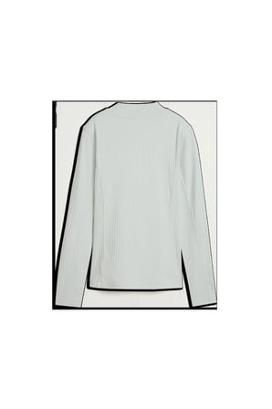 HER Slim Rib Longsleeve Yeşil Kadın T-Shirt