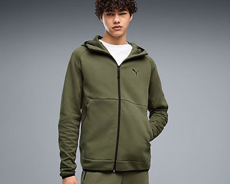 Puma PUMATECH FULL-ZIP HOODIE Erkek Günlük Ceket 69395186 Yeşil