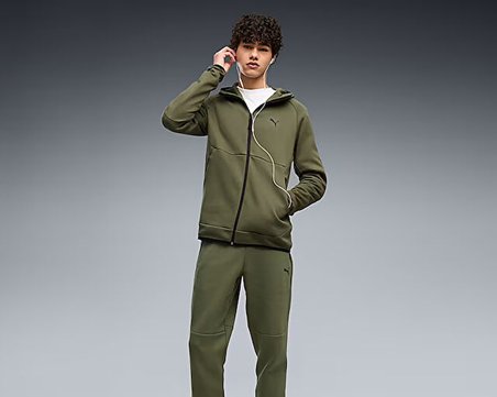 Puma PUMATECH FULL-ZIP HOODIE Erkek Günlük Ceket 69395186 Yeşil