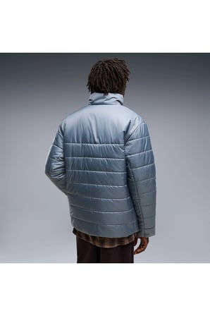 Essentials Padded Erkek Mavi Dik Yaka Mont