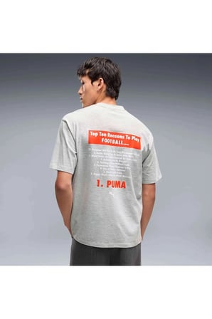 GRAPHIC Football Tee Erkek Gri T-Shirt & Polo