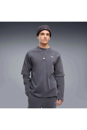 SELECT Essentials Longsleeve Gri Erkek Sweatshirt