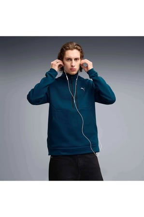 PUMATECH Half Zip Mavi Erkek Sweatshirt