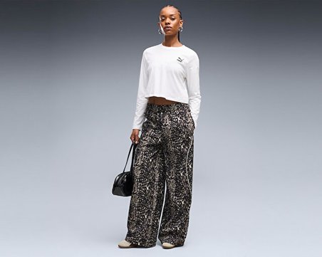 Puma PUMA SPORT ANIMAL AOP PANTS Kadın Günlük Eşofman Altı 69400581 Gri