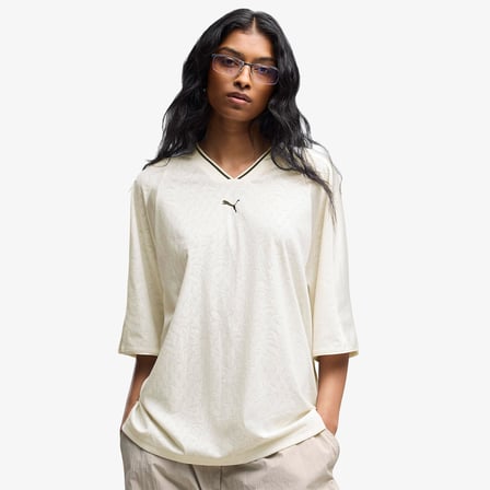 Puma Lace Pack Oversized Jersey Kadın Beyaz T-Shirt