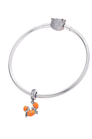 Turuncu Yengeç Charm | 925 Ayar Gümüş