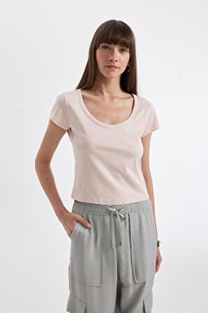 DeFacto Regular Fit Bisiklet Yaka Penye Basic Kısa Kollu Tişört D4455AX24HSPN681