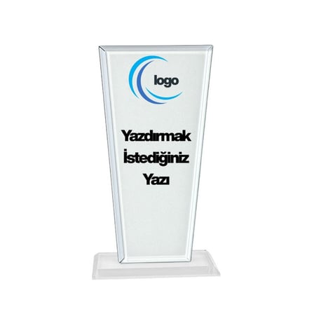 Kişiye Özel Kristal Cam Plaket - Logolu Ödül ve Başarı Teşekkür Plaketi