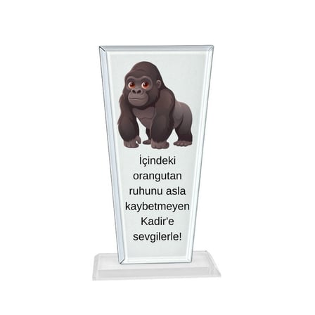 Arkadaşa Esprili Kristal Cam Plaket - Komik Ofis ve Doğum Günü Hediyesi