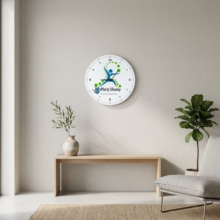 Kişiye Özel İsimli Fizyoterapist Cam Duvar Saati 30x30 cm - Fizik Tedavi ve Rehabilitasyon Meslek Hediyesi