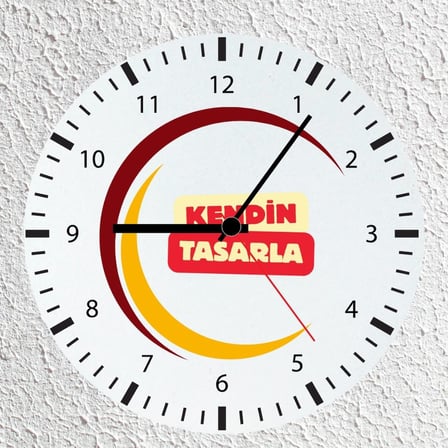 Kendin Tasarla Cam Duvar Saati 30x30 cm - Kişiye Özel Logo ve Resim Baskılı Dekoratif Saat