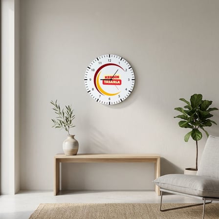 Kendin Tasarla Cam Duvar Saati 30x30 cm - Kişiye Özel Logo ve Resim Baskılı Dekoratif Saat