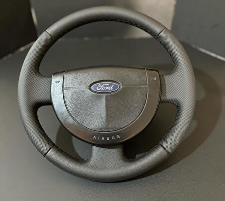 FORD FİESTA 2004-2009 ARACA ÖZEL DİKMELİ DİREKSİYON KILIFI(SPOR MODEL SİYAH)