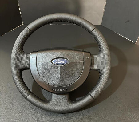 FORD FİESTA 2004-2009 ARACA ÖZEL DİKMELİ DİREKSİYON KILIFI(SPOR MODEL SİYAH)