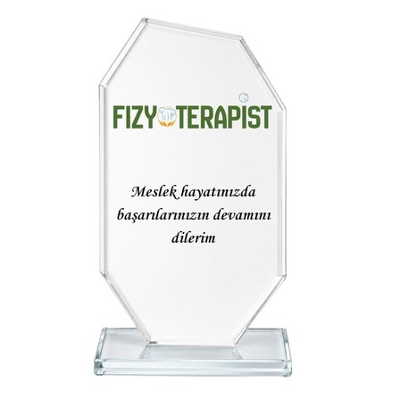  Kişiye Özel Fizyoterapist Kristal Cam Plaket - Fizik Tedavi ve Rehabilitasyon Meslek Hediyesi