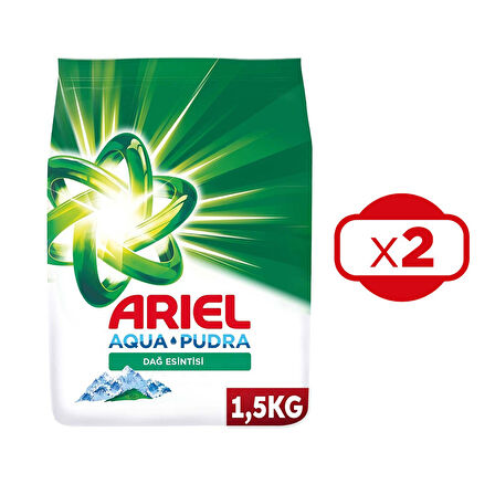 Ariel Dağ Esintisi 1,5 Kg Aquapudra Toz Çamaşır Deterjanı x 2 Adet