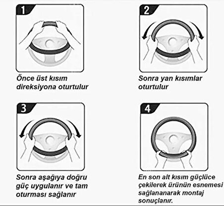 Kolay Geçmeli Nokta Desenli Direksiyon Kılıfı Kokusuz 38 cm Krem