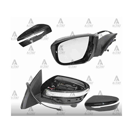 AYNA DIŞ DİKİZ QASHQAI 14= ELEKTRİKLİ SİNYALLİ ISITMALI OTOMATİK KATLANIR (KAMERALI) 13 PIN SOL