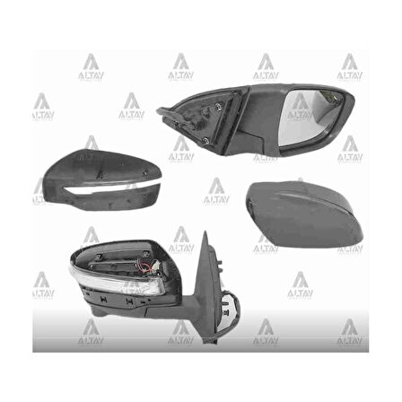 AYNA DIŞ DİKİZ QASHQAI 14= ELEKTRİKLİ SİNYALLİ ISITMALI OTOMATİK KATLANIR (KAMERALI) 13 PIN SAĞ