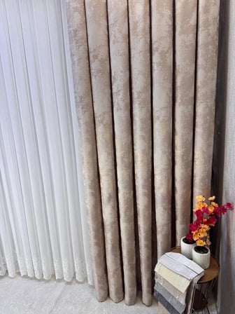NİVEMESHOME ADEL 5201 KREM 1/3 PİLELİ FON PERDE APM