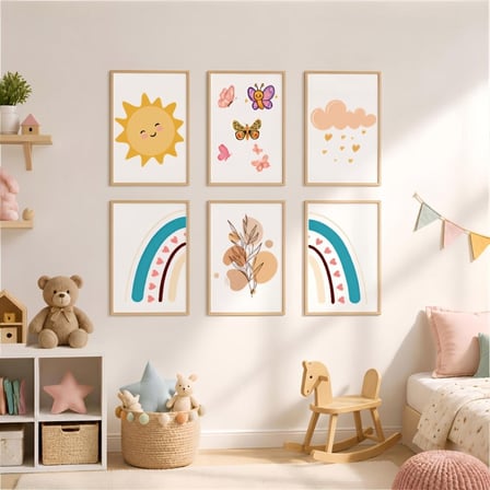 Çocuk Odası MDF Tablo Poster - Eğlenceli Bebek Odası Duvar Dekorasyonu
