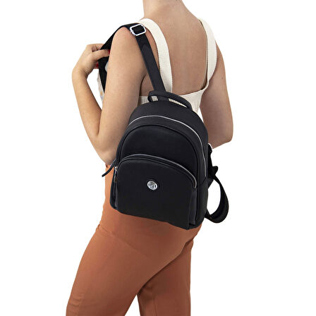 Silver Polo  Kadın  1062-40807 SILVER POLO SIRT ÇANTASI M86 SİYAH-MAT SİYAH