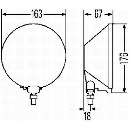 Hella Uzun Hüzme 12V H3 Halojen Sol-Sag Kullanilabilir Sari Far Comet 500 1F4005750-761