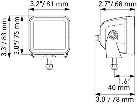 Hella Off-Road Led Lamba 12V-24V Hareketli Montaj 1FA358176-861