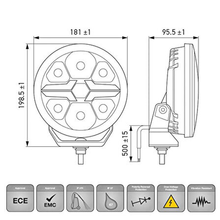 Hella Off-Road Valuefit Blade Led Uzun Far Krom 22W 7" Beyaz Isik 1FJ357198-001