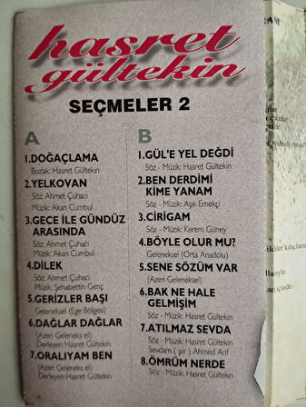 Hasret Gültekin – Seçmeler 2  -   Türkiye Basım Kaset Albüm-2.El