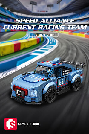 Sembo Block Speed Alliance Current Racing Team 209 Parça yapı blokları Lego ile uyumlu (714029)