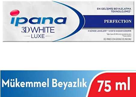 İpana 3 Boyutlu Beyazlık Luxe Diş Macunu Perfection Mükemmel Beyazlık 75 ML