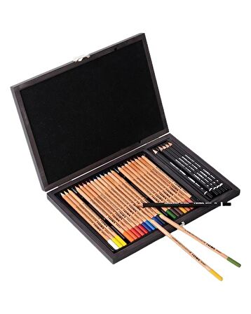 Lyra Rembrandt 30 Parça Polycolor ve Art Desing Ahşap Kutu