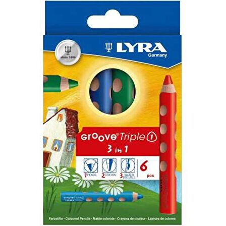 LYRA L3831060 GROOVE TRIPLE ONE 3 IN 1 BOYA KALEMİ 6'LI