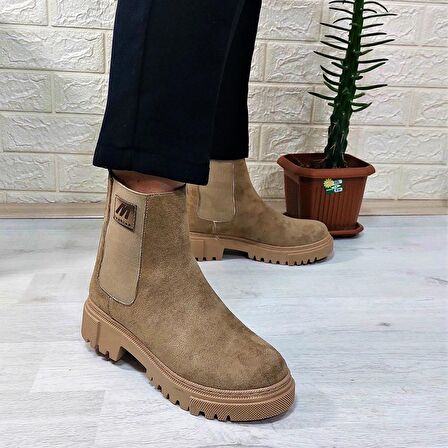 M.P 2744 Vizon Süet İçi Polar Tüylü Bilekten Lastikli Kadın Bot