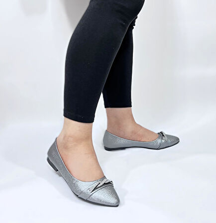 Fiyra 4006 Platin Örgü Taşlı Şık Düğünlük Günlük Kadın Babet