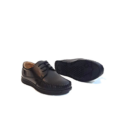 Fiyra fth03 Siyah Hakiki Deri Kaymaz Bağacaklı Erkek Ayakkabı