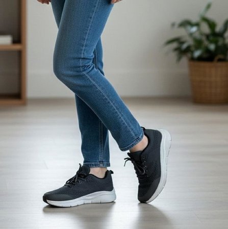 Bestof 231 Füme-Beyaz Fileli Fuspetli Spor Ayakkabı
