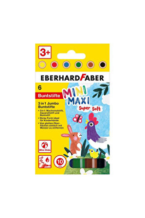 Minimaxi 3ü Bir Arada Jumbo Renkli Kalem 6lı Set