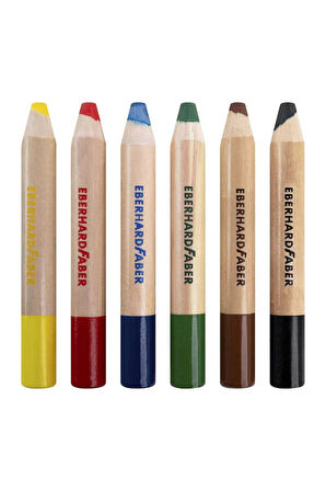 Minimaxi 3ü Bir Arada Jumbo Renkli Kalem 6lı Set