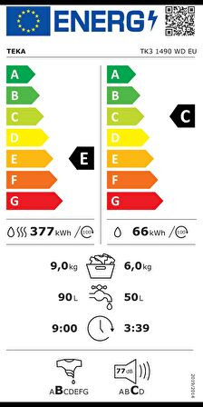 Teka Ankastre TK3 1490 1400 Devir 9 kg Çamaşır Makinesi