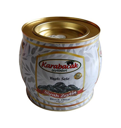 Karabacak Süper Yağlı Sele Siyah Zeytin Teneke 2 KG