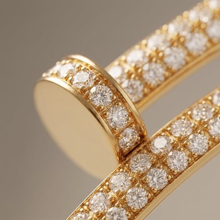 Zirkon Taşlı Çivi Kelepçe Bilezik - 316L Paslanmaz Çelik Gold Kadın Bileklik