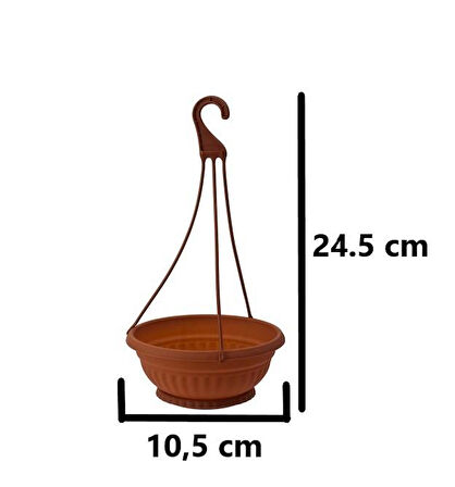 Omnipazar SY-5740 Askılı Aranjman Balkon Saksı No 1 Kahverengi 6 Adet 
