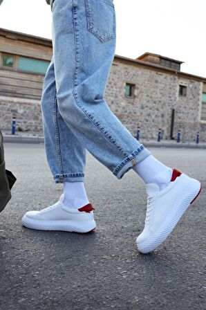 Chekich CH107 GBT Erkek Ayakkabı BEYAZ / KIRMIZI