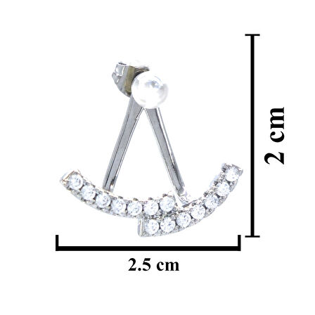 BZ 316L Çelik Zirkon Taşlı Kulak Altı Tekli Kadın Küpe UNK-770