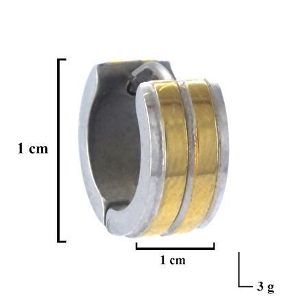BZ 316L Çelik Çift Renk Kalın Halka Küpe UNK-718