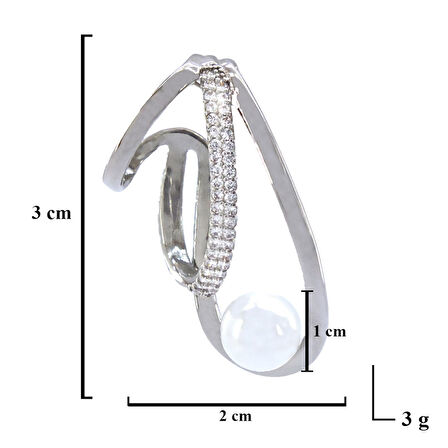 BZ 316L Çelik İnci Taşlı Çelik Ear Cuff Küpe UNK-682